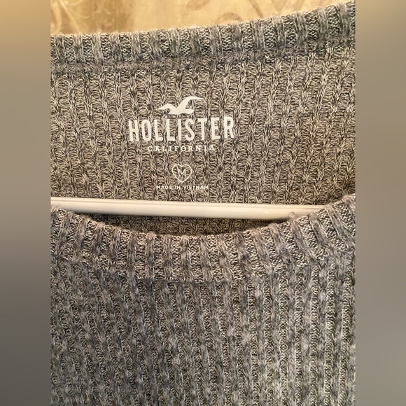 Hollister Heather Gray Ribbed Sweater - Picture 3 of 5